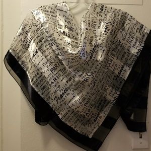 FREE with PURCHASE! Sheer shawl Paris white navy